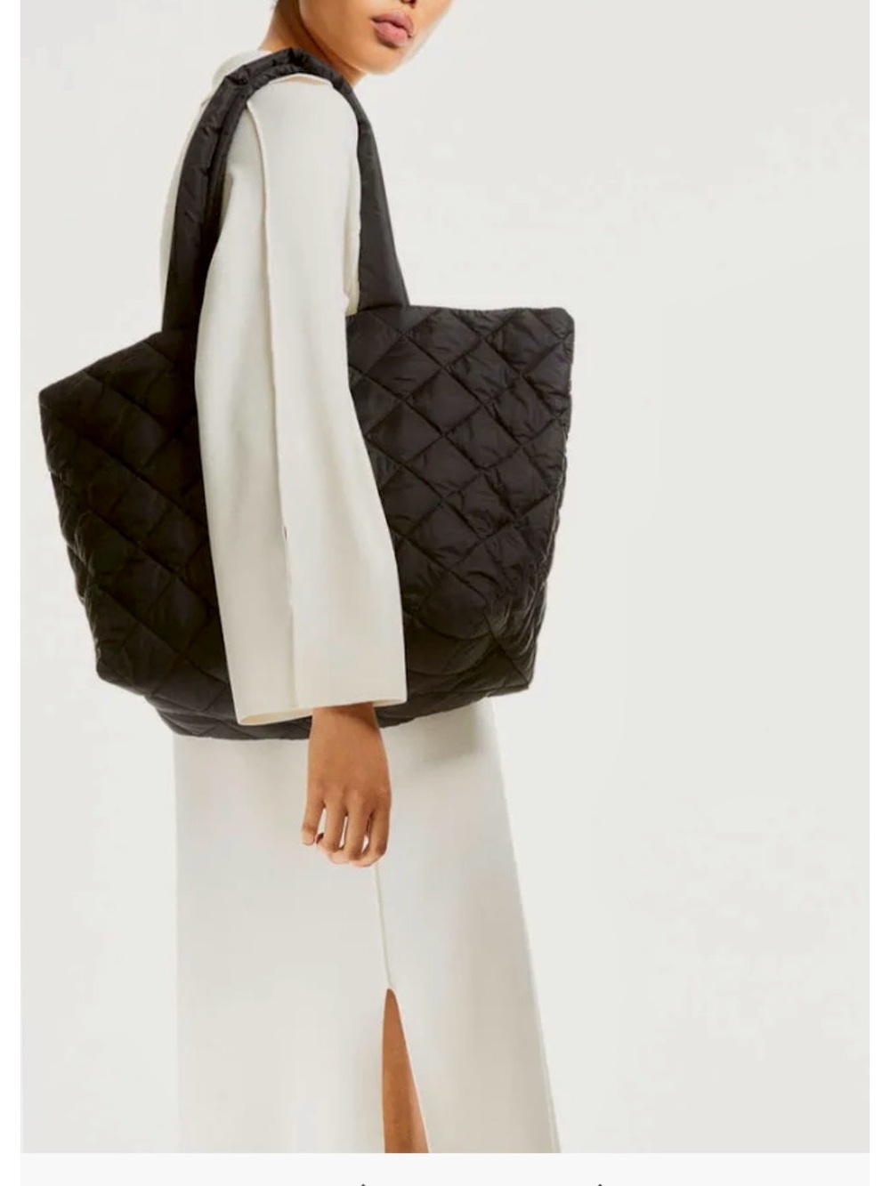 H&M Ladies Black Quilted Tote